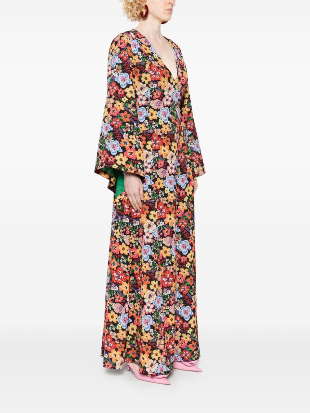 Floral-print maxi dress AE-D60-CD FLOWAMO ALESSANDRO ENRIQUEZ