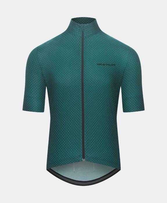FLEURETTE Lightweight Cycling Jersey FLEURETTE JERSEY INFINITE GREEN CAFÉ DU CYCLISTE