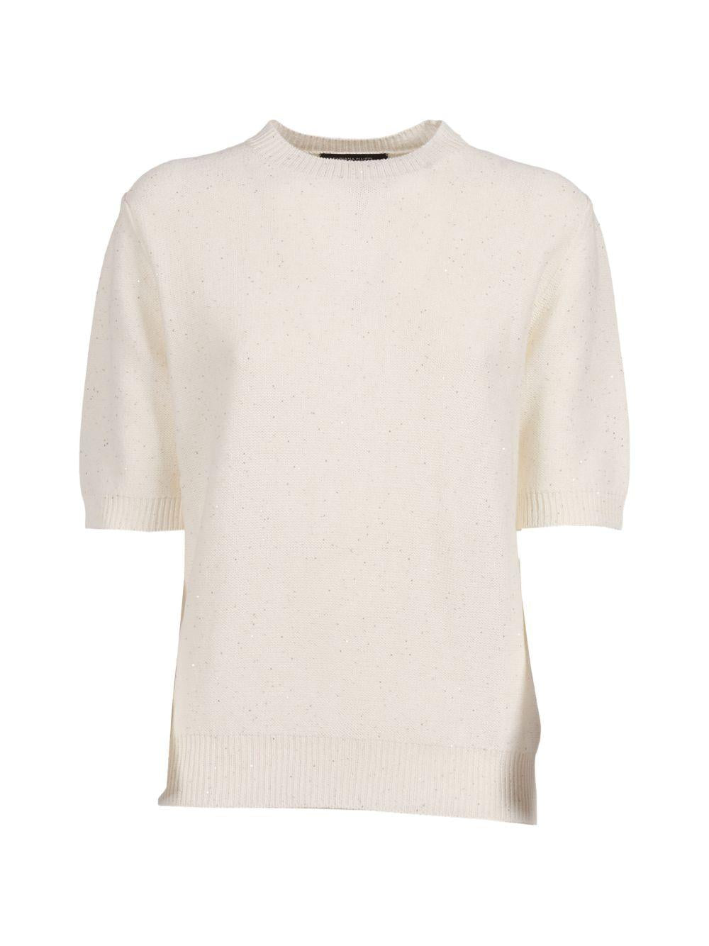cotton and linen sweater with sequins MAD266F490D273 0142 FABIANA FILIPPI