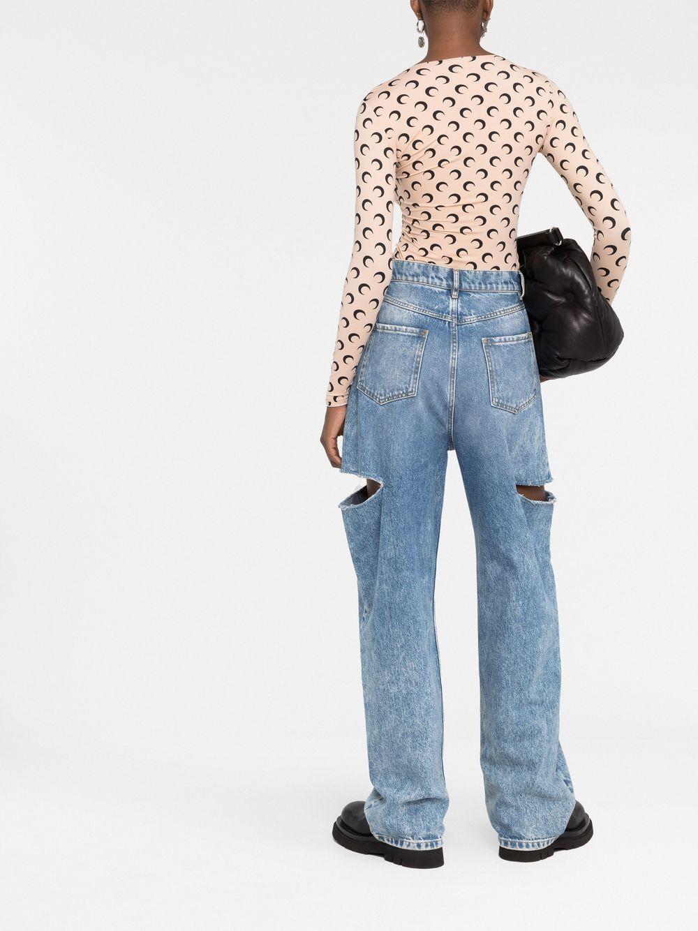 Moon printed jersey top WTS006A CJER0001TA10 MARINE SERRE