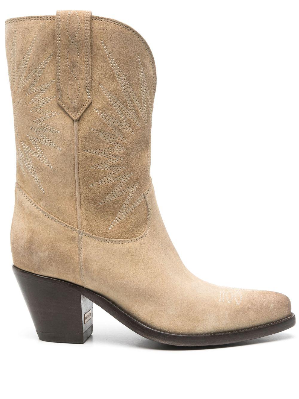 Wish Star low boots waxed suede with star embroidery GWF00780 F00692015272 GOLDEN GOOSE
