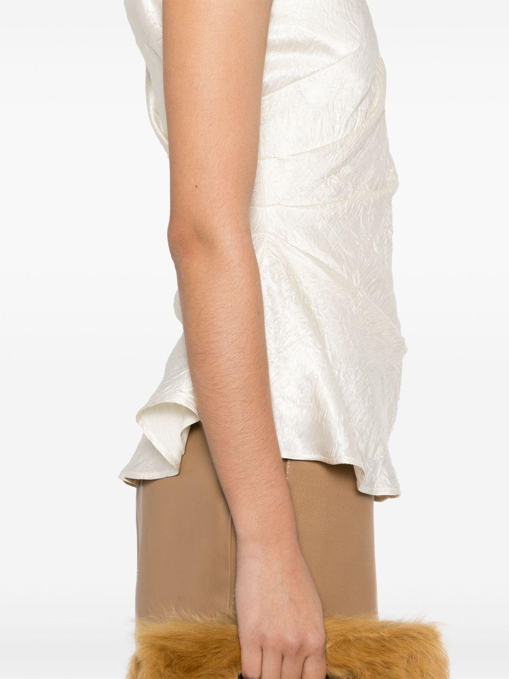 Asymmetric satin top<BR/><BR/><BR/> 810287 QEAFR8010 ALEXANDER MCQUEEN