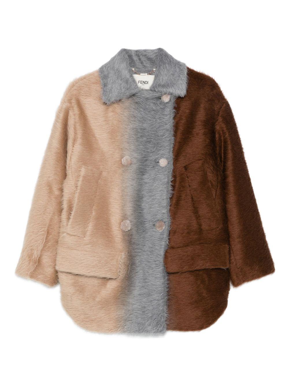 Double-breasted coat in alpaca and wool FJ7640 AYNSF1T6N FENDI