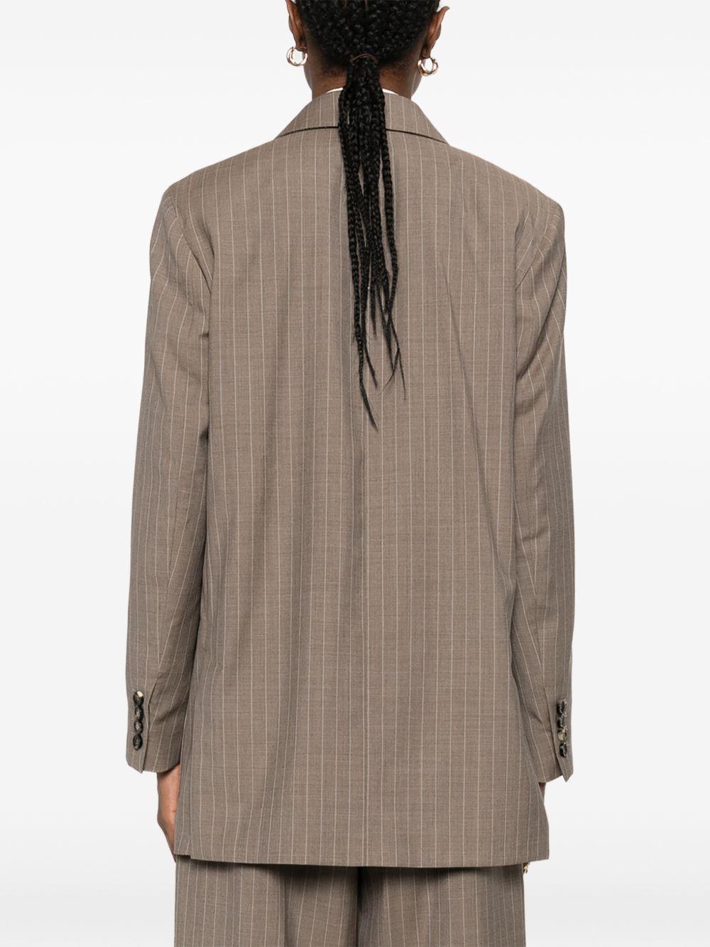 Oversized pinstripe woollen cloth blazer - Hazelnut brown 2611041061 MXMACCIAIO001 MAX MARA