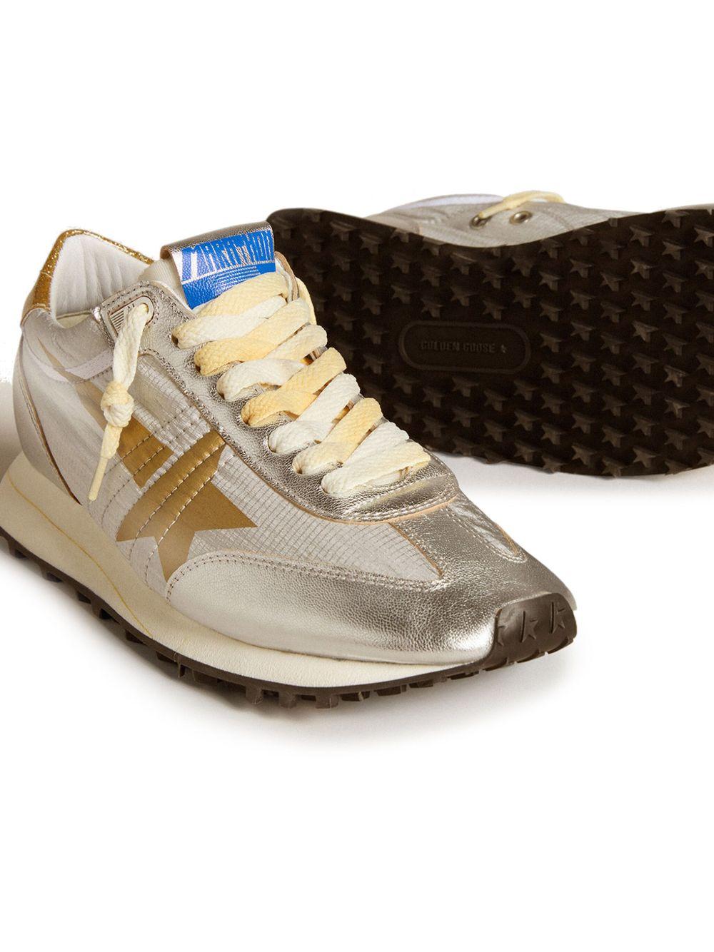 Marathon with silver ripstop nylon upper and gold sta GWF00683 F00549070138 GOLDEN GOOSE