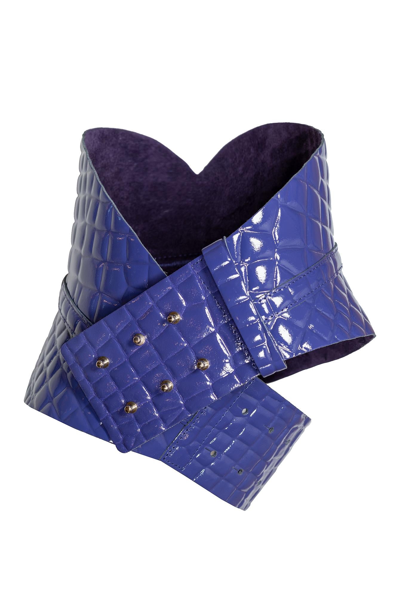Cintura bustier in ecopelle viola stampata 1A1001 00698 ANIYE BY