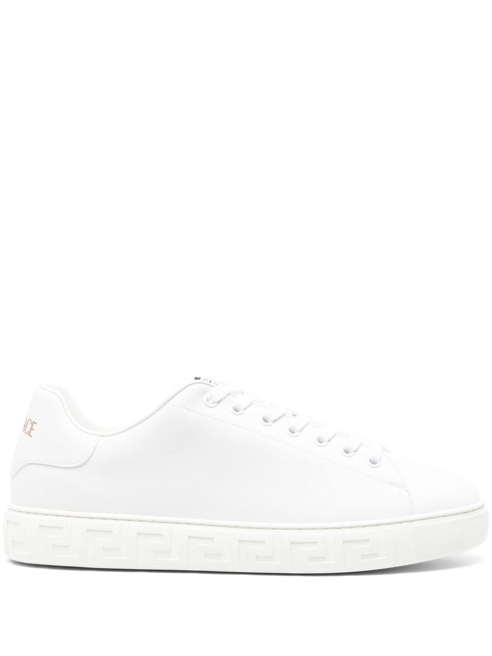 Greca faux-leather sneakers<BR/><BR/><BR/> 1014460 1A096081W010 VERSACE