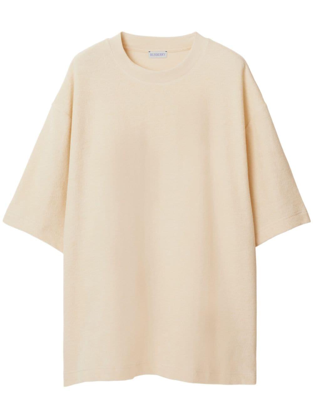 Logo-jacquard towelling-finish T-Shirt<BR/><BR/><BR/> 8081233 B8620 BURBERRY