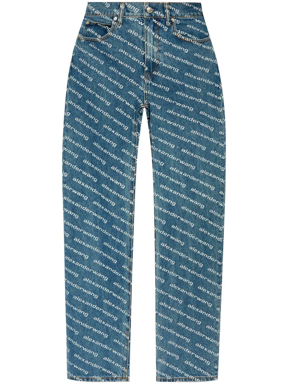 All-over logo print jeans 4DC3244453 460 ALEXANDER WANG
