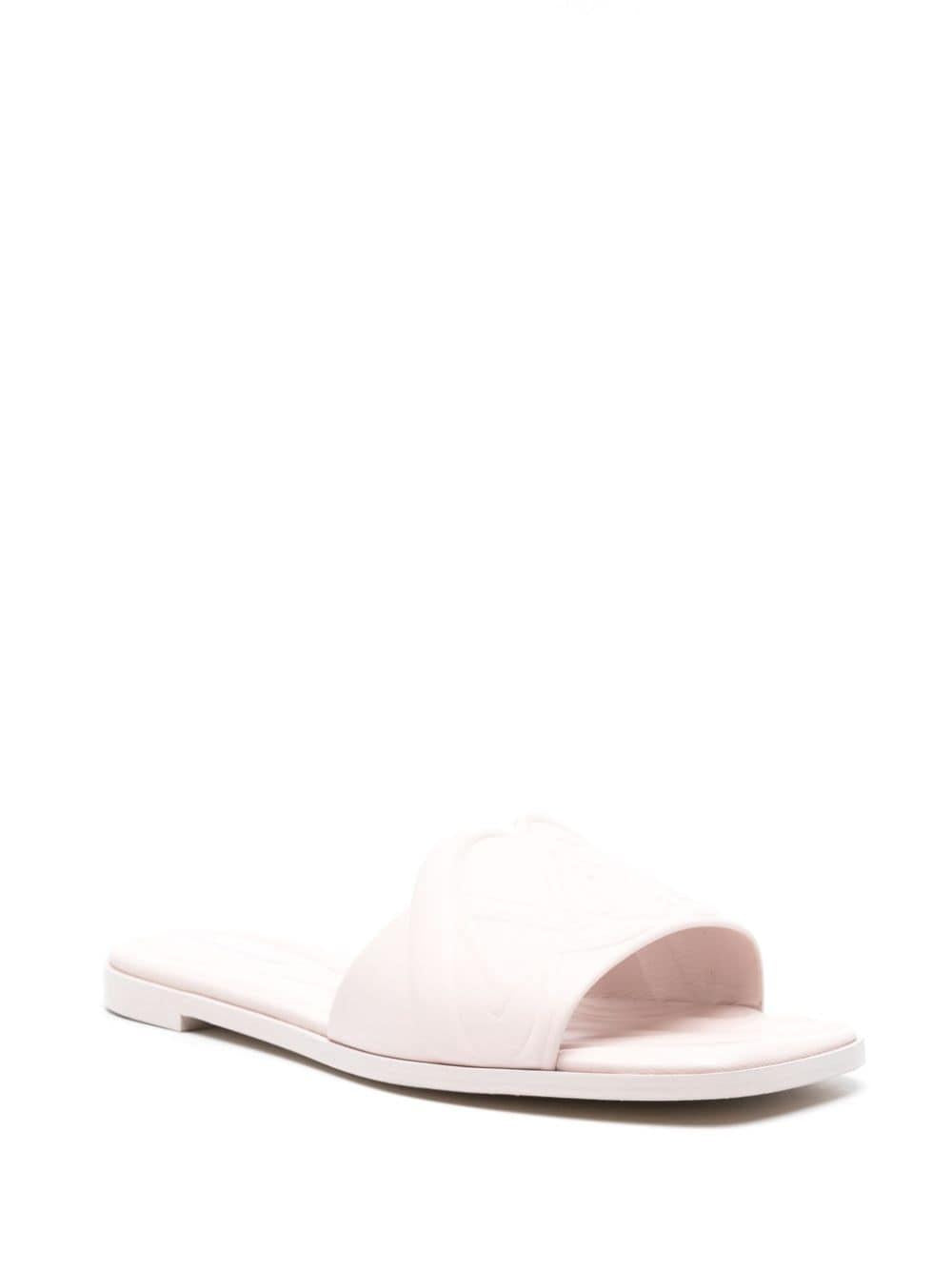 Embossed-logo leather sandals<BR/><BR/><BR/> 780714 WIEAE2940 ALEXANDER MCQUEEN