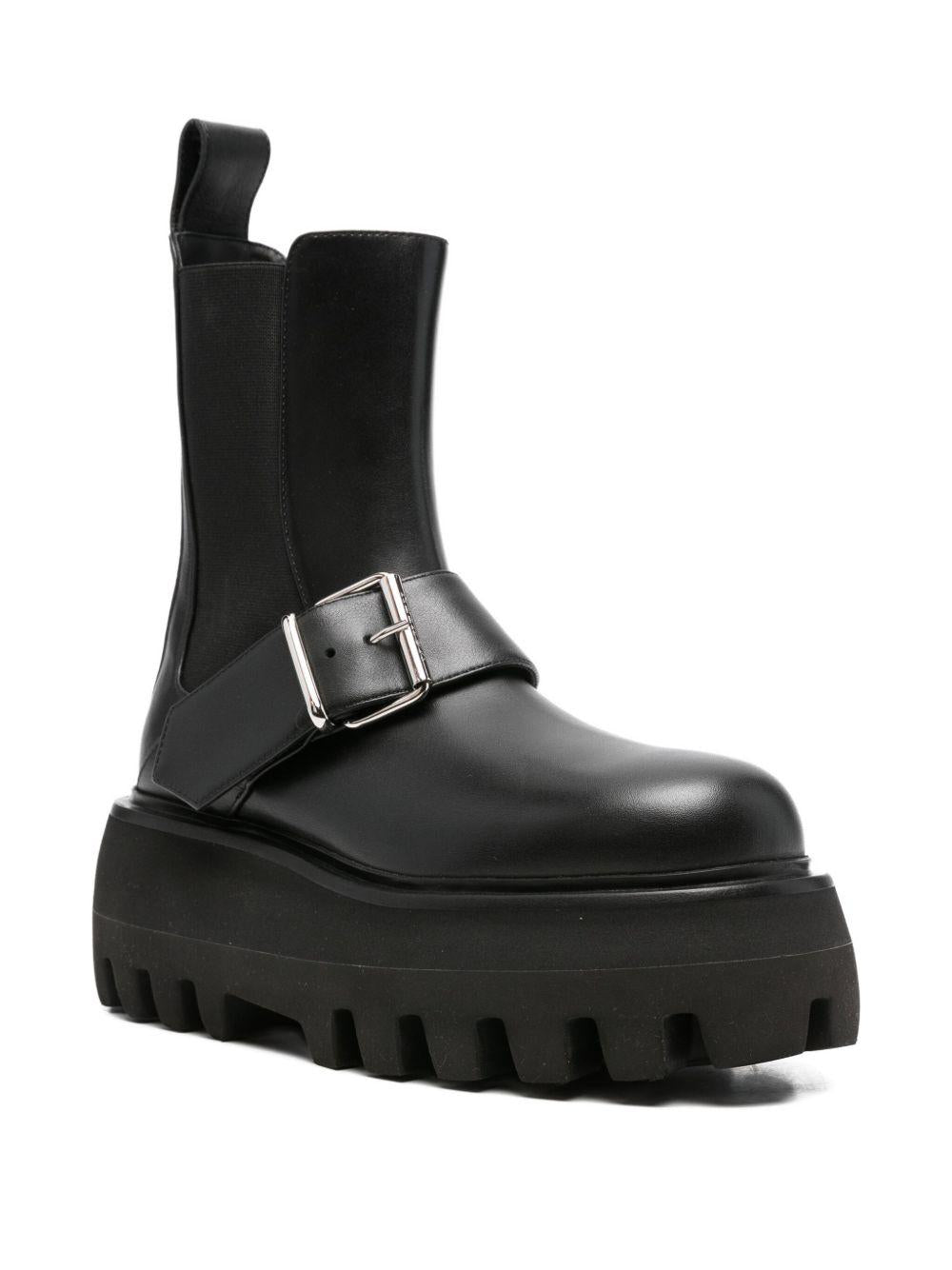 Sofa Buckle Boot in Black 847956 WHAEX1000 ALEXANDER MCQUEEN
