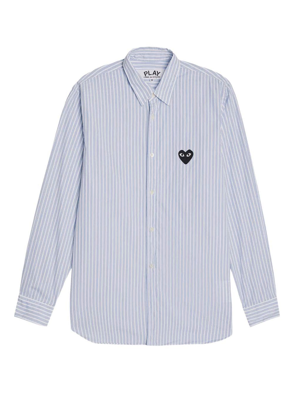 Shirt with Black Emblem in Blue AX-B020-051 BLUE COMME DES GARÇONS PLAY