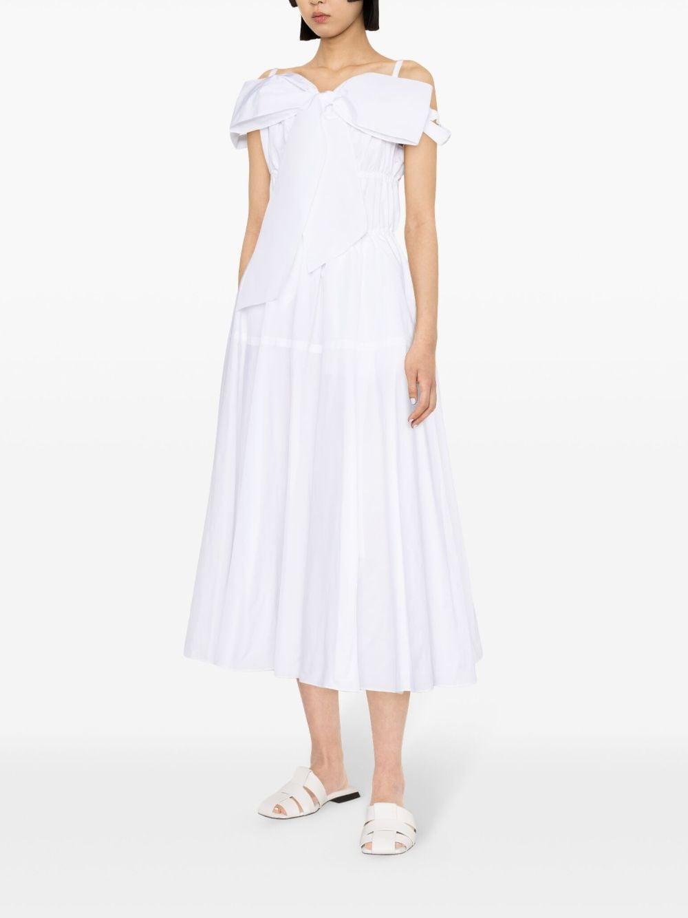 Bow-detail cocktail midi dress<BR/><BR/><BR/> DR1330011 001W PATOU