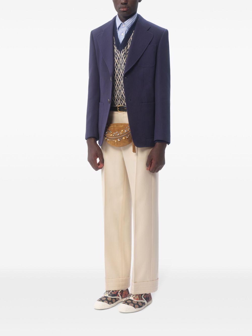 Single-breasted gabardine jacket<BR/><BR/><BR/> 6V3CEG959EB D51 VALENTINO GARAVANI