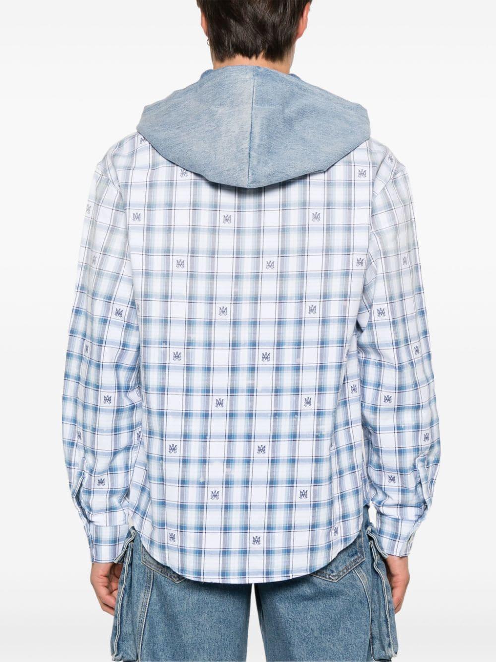 Logo-patch shirt<BR/><BR/><BR/> AMSTOS1016 CERULEAN AMIRI