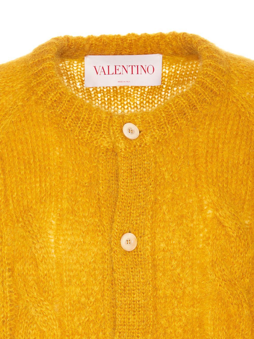 Pastel orange mohair blend cardigan<BR/><BR/><BR/> 6V3KA04KAPB O16 VALENTINO GARAVANI