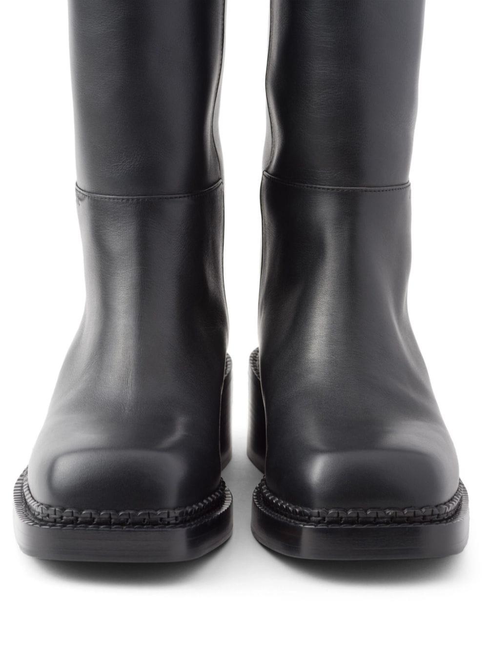 Knee-high 55mm leather boots<BR/><BR/> 1W746N 070F0002 PRADA