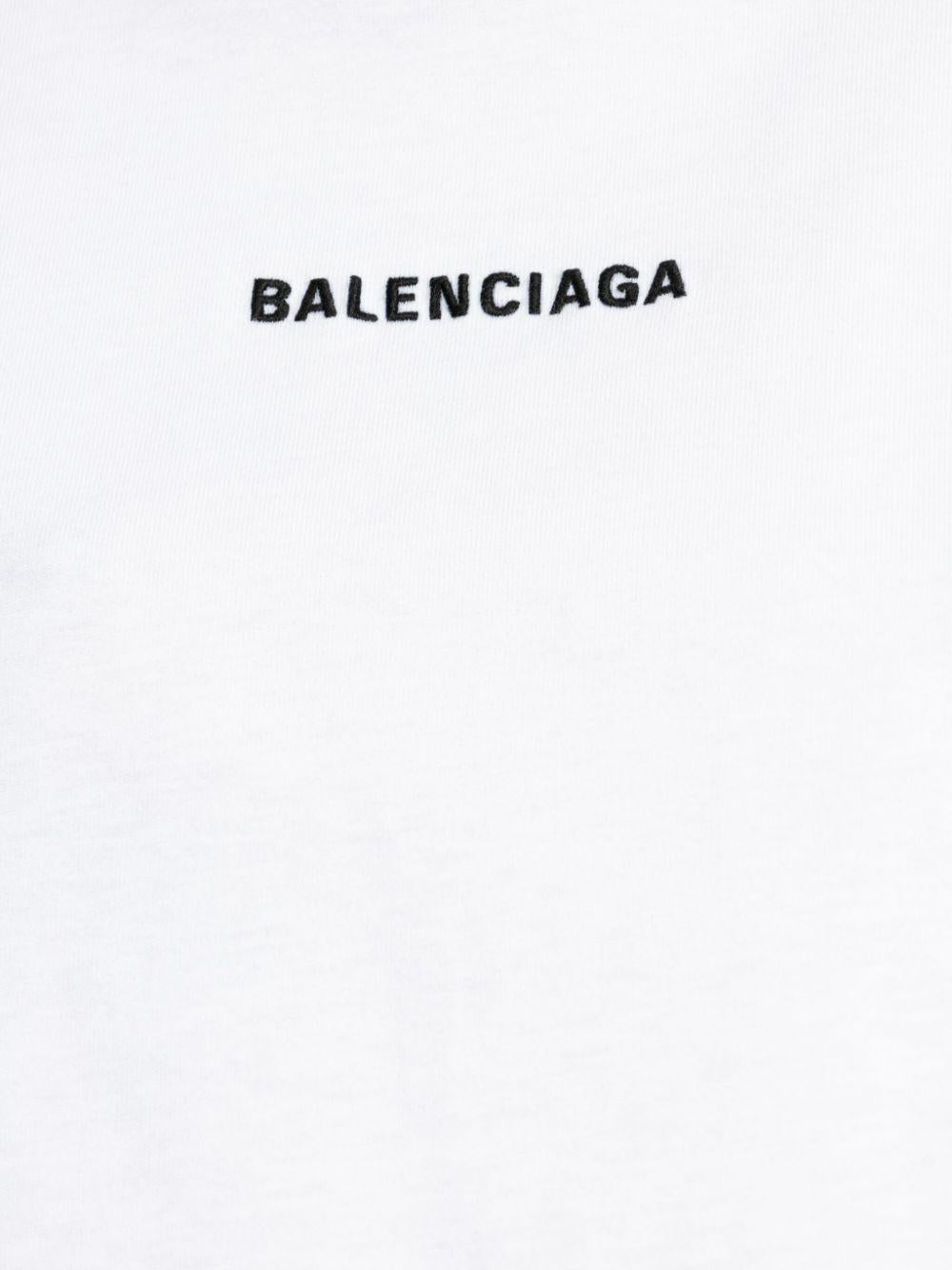 White logo-embroidered T-shirt 818431. TPVK19040 BALENCIAGA