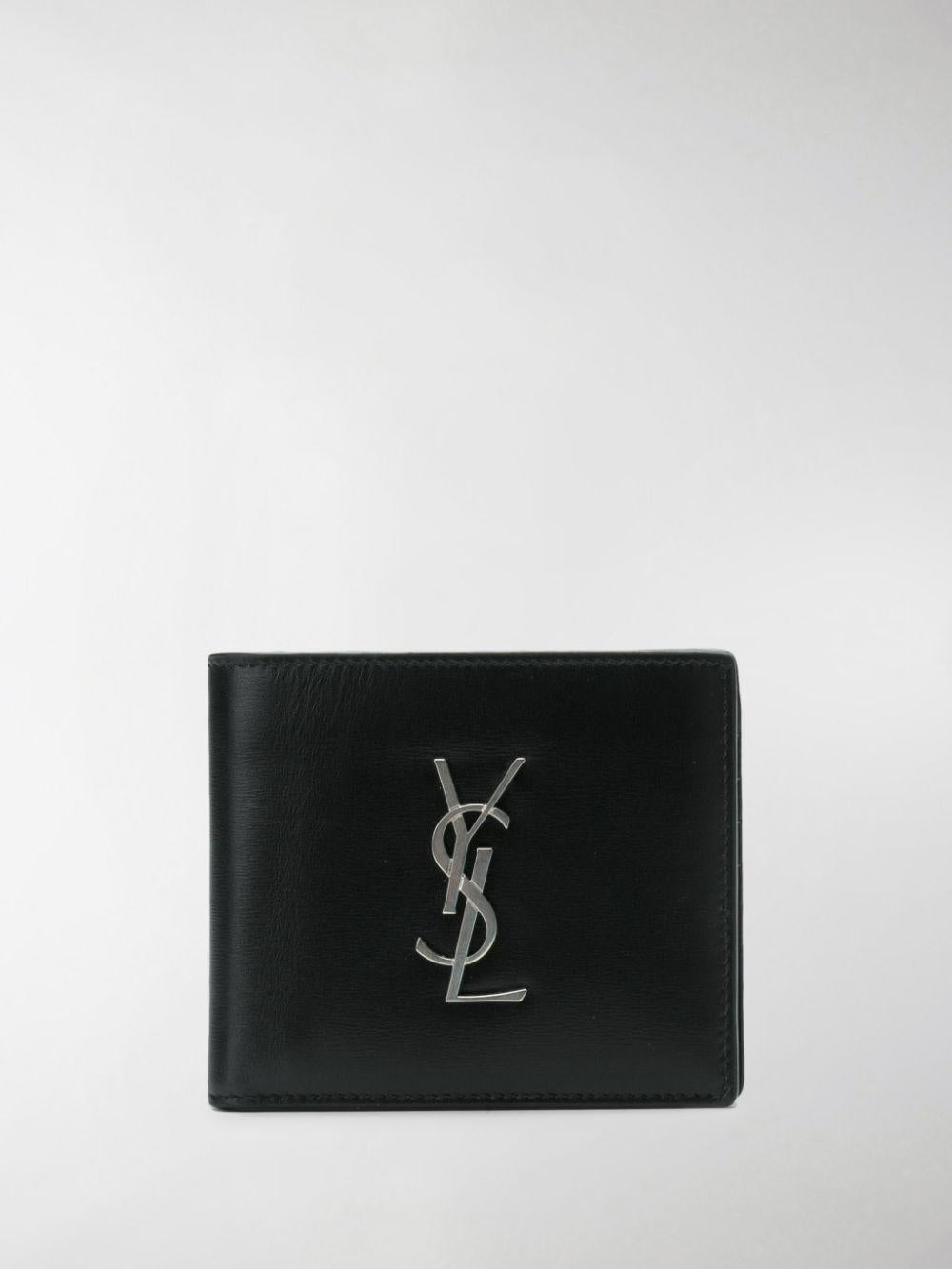 Portafoglio Est/West Monogram in pelle nera 4532760SX0E 1000 SAINT LAURENT