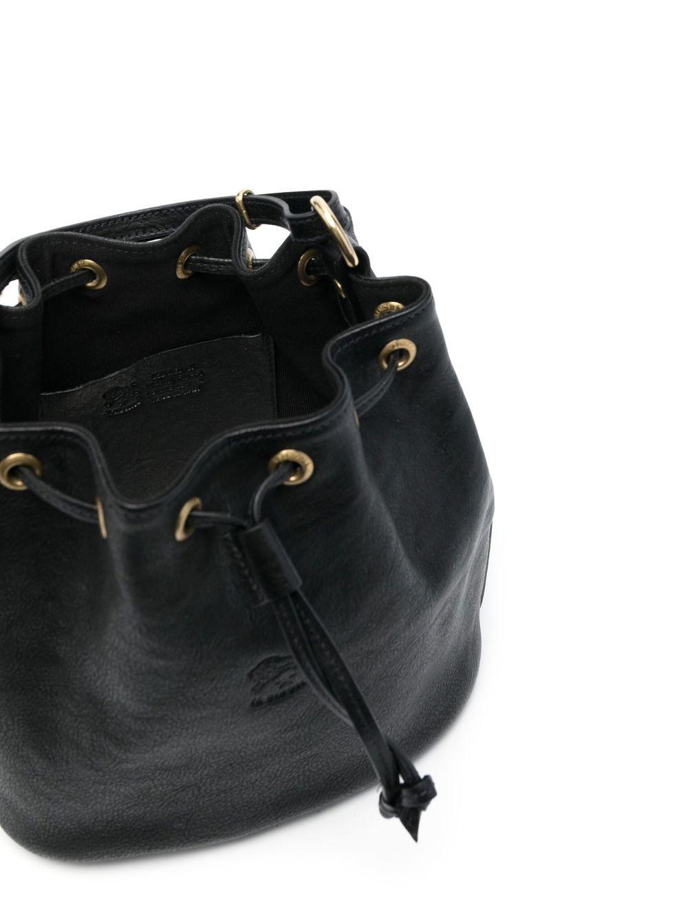Embossed-logo leather bucket bag BBU001PO0001 BK180 IL BISONTE