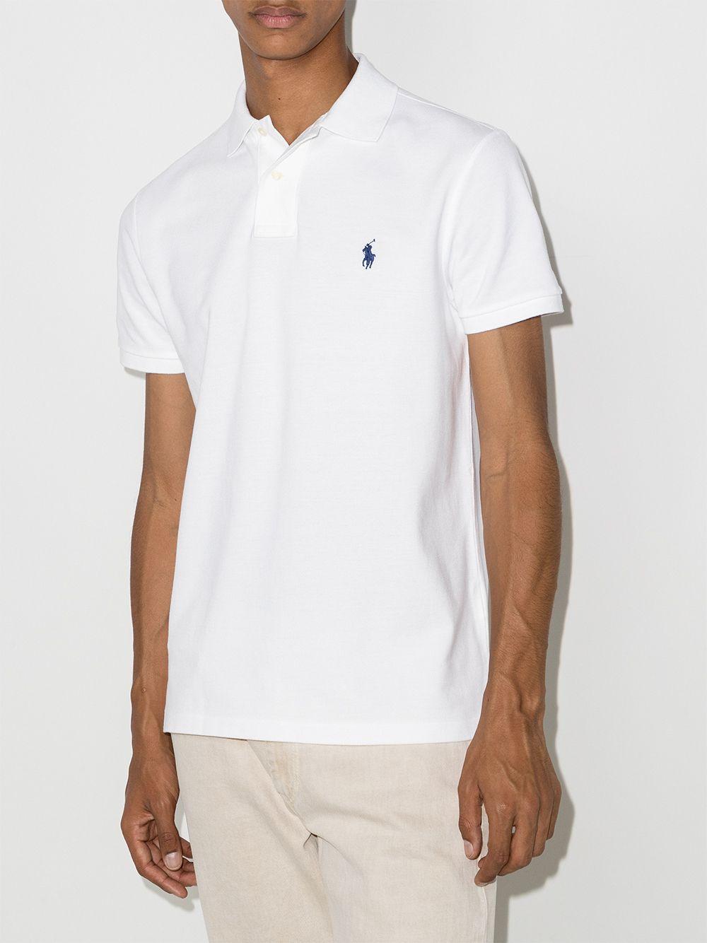 Logo-embroidered polo shirt<BR/><BR/><BR/> 710666998002 WHITE POLO RALPH LAUREN