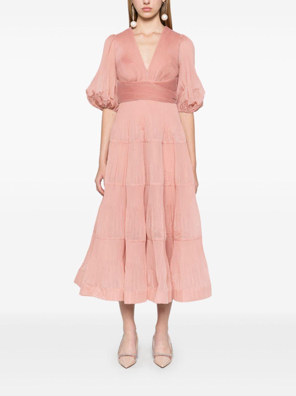 Pleated midi dress<BR/><BR/><BR/> 4889DR25R LIP ZIMMERMANN