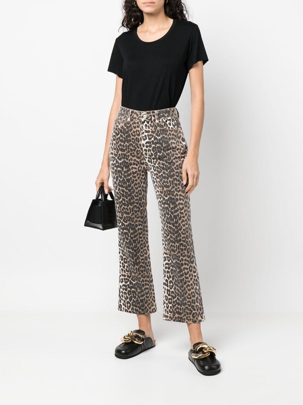 Leopard Betzy Cropped Jeans J1059 943 GANNI