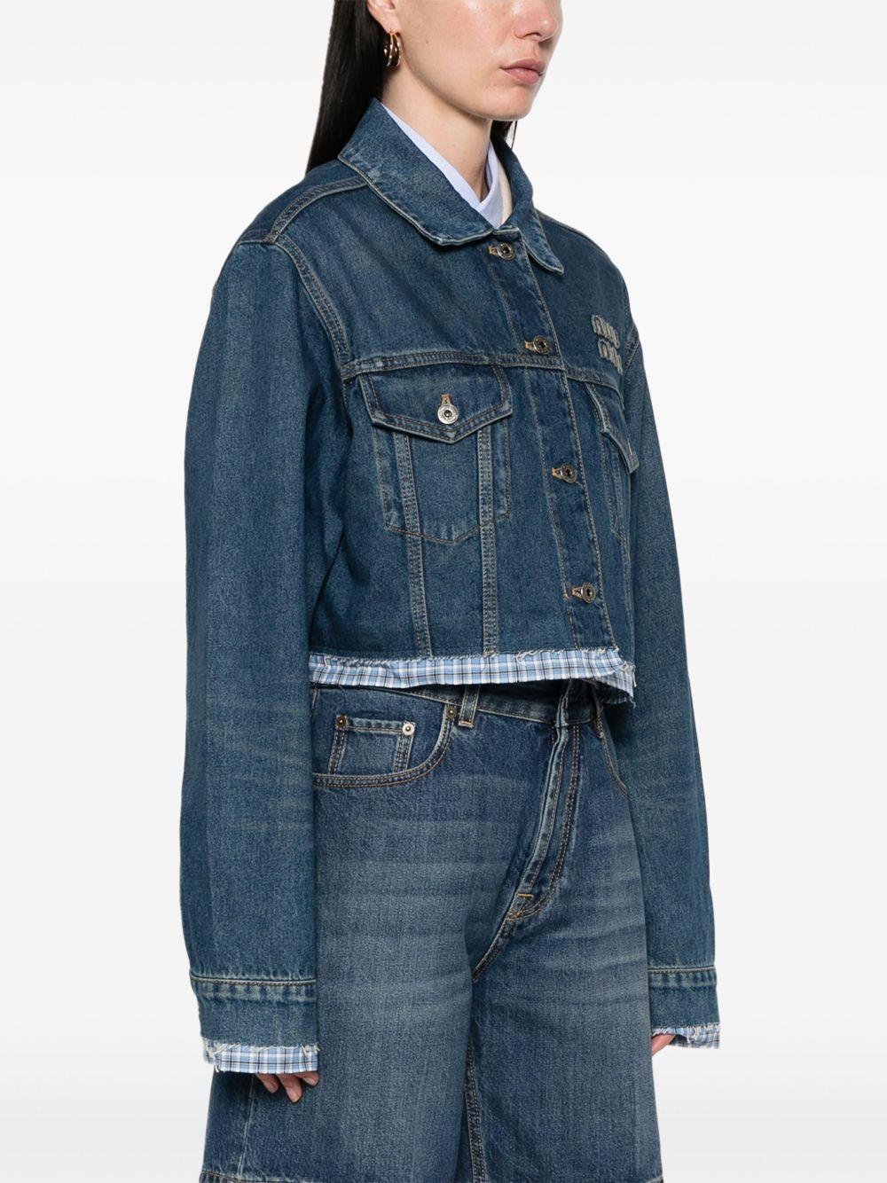 Denim and poplin jacket<BR/><BR/><BR/> GWB247 1568F0008 MIU MIU