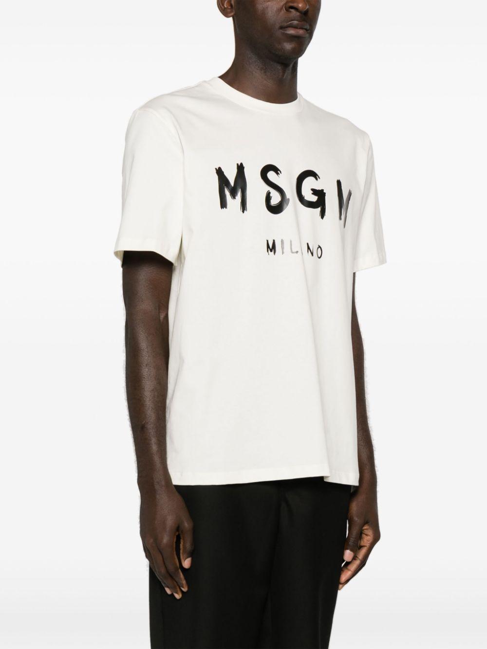 Graffiti logo-print T-shirt<BR/> 2000MM510 20000202 MSGM