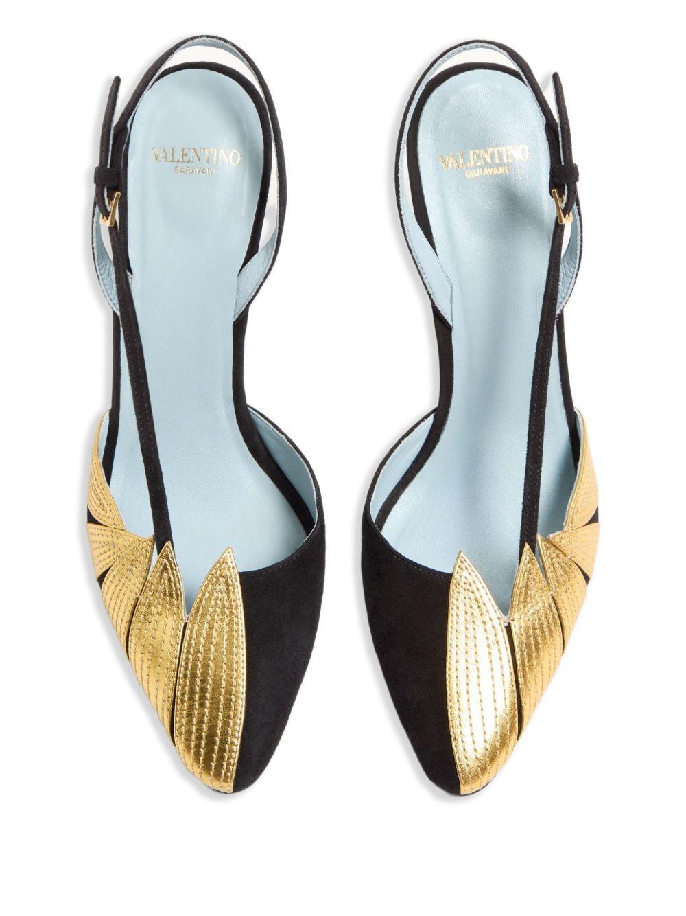 FOLIEFOLIAGE SUEDE SLINGBACK PUMP <BR/> 6W0S0LX2KMN DQL VALENTINO GARAVANI