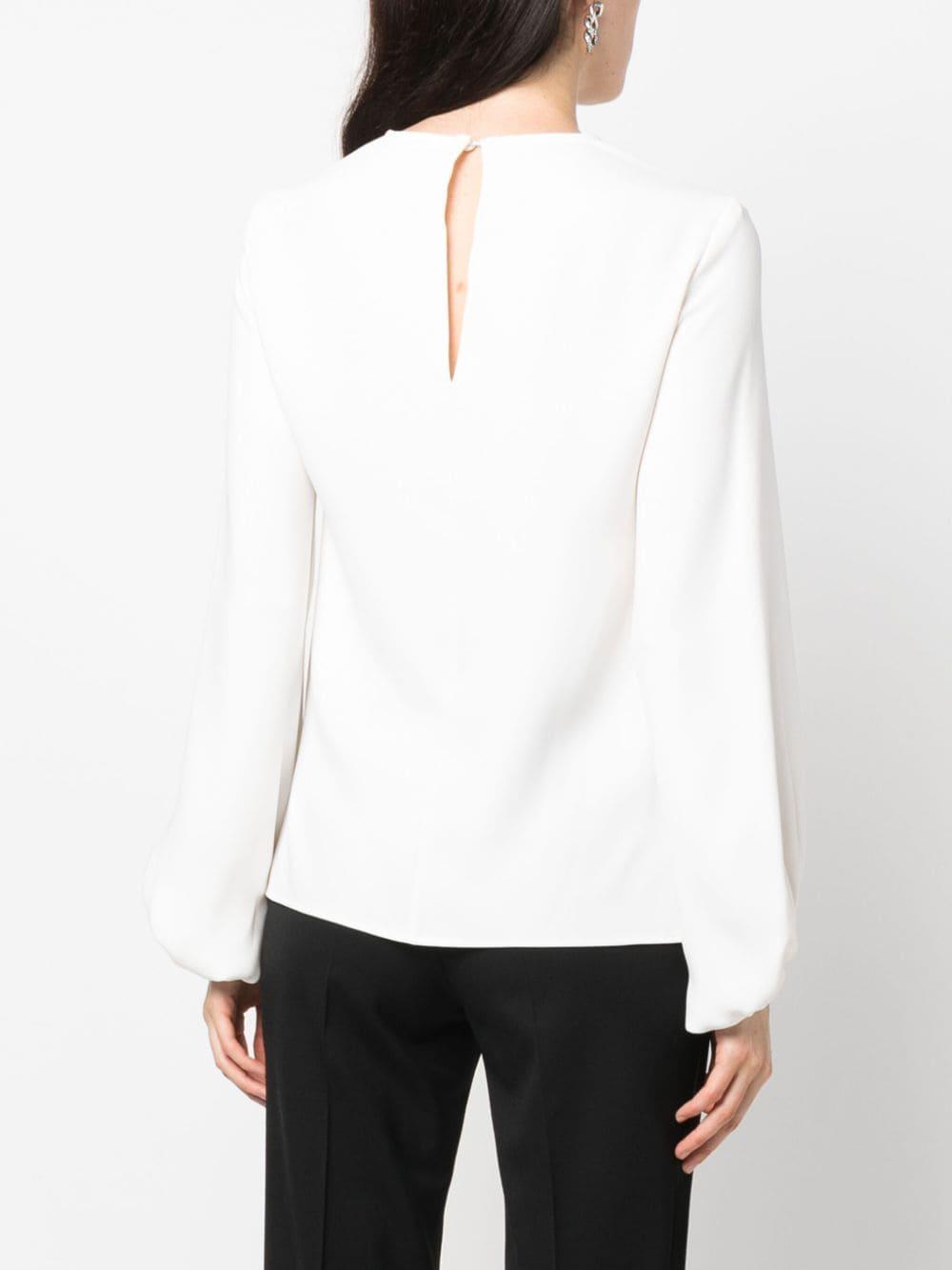 Bishop sleeves round-neck blouse D312461 POKER002 P.A.R.O.S.H.
