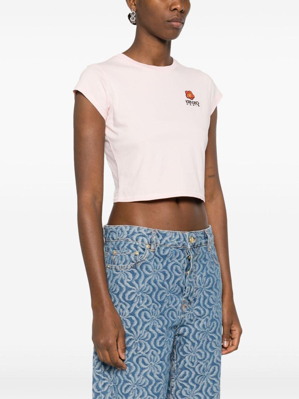 Boke Flower-appliqué T-shirt<BR/><BR/><BR/> FE52TS0914SO 34 KENZO