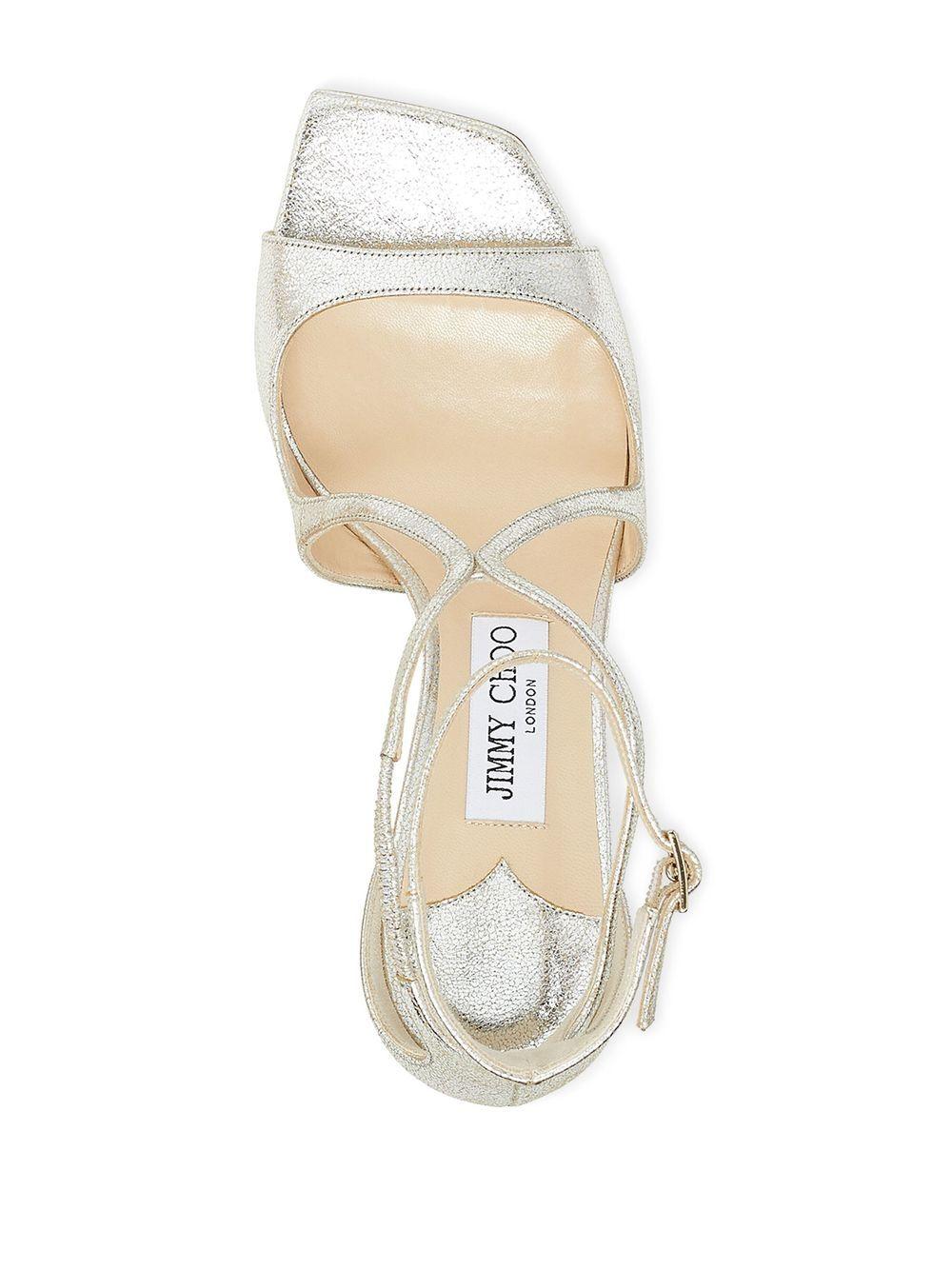 Azia 75 Glitter Leather Sandals AZIA75GLE CHAMPAGNE JIMMY CHOO