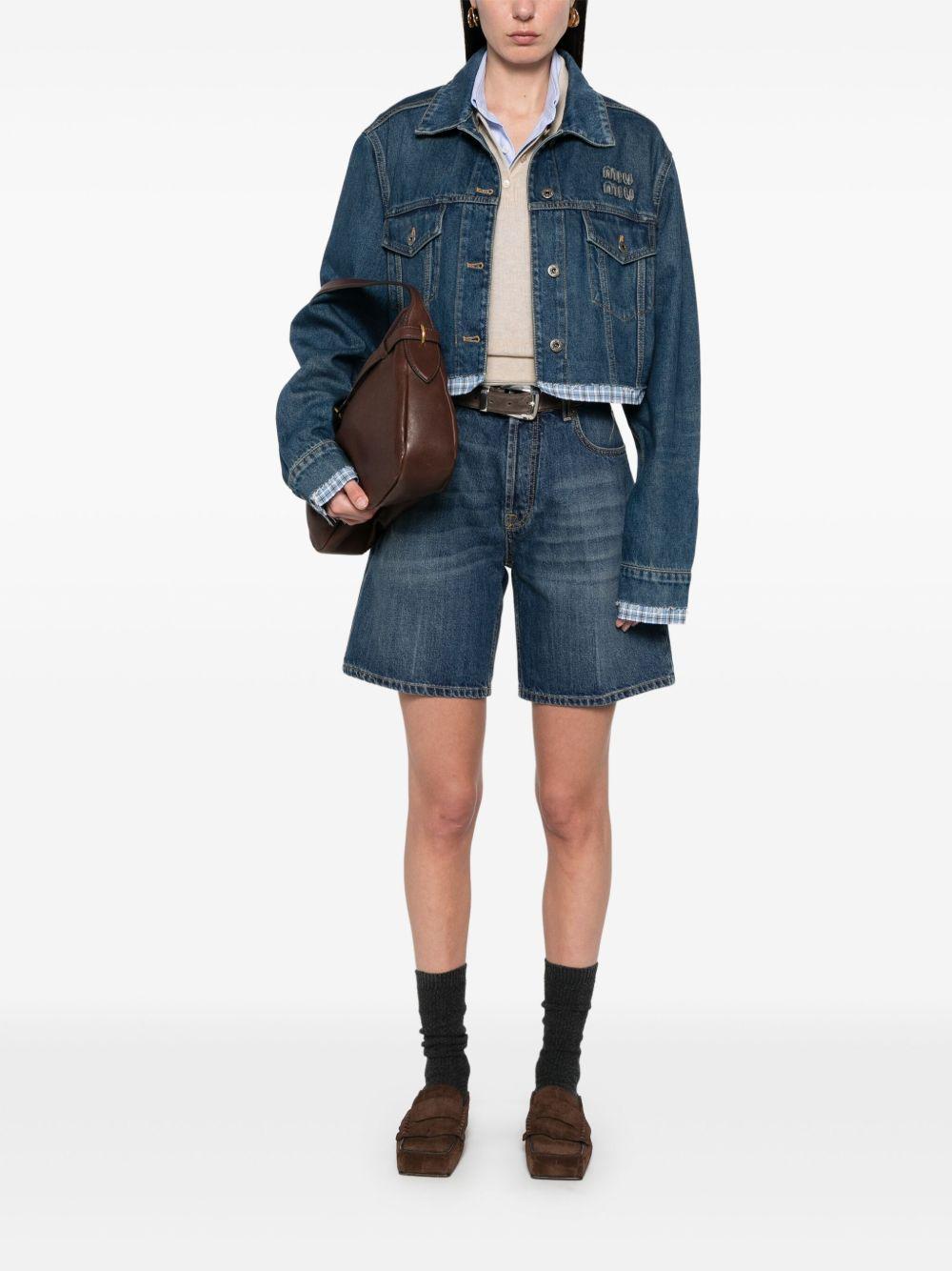 Denim shorts<BR/><BR/><BR/> GWP556 1568F0008 MIU MIU