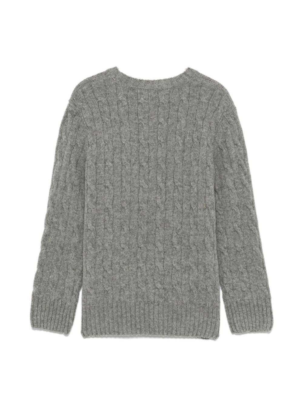Polo logo sweater<BR/><BR/><BR/> 323877728004 FAWNGREYHTHR/RLNAVY POLO RALPH LAUREN KIDS