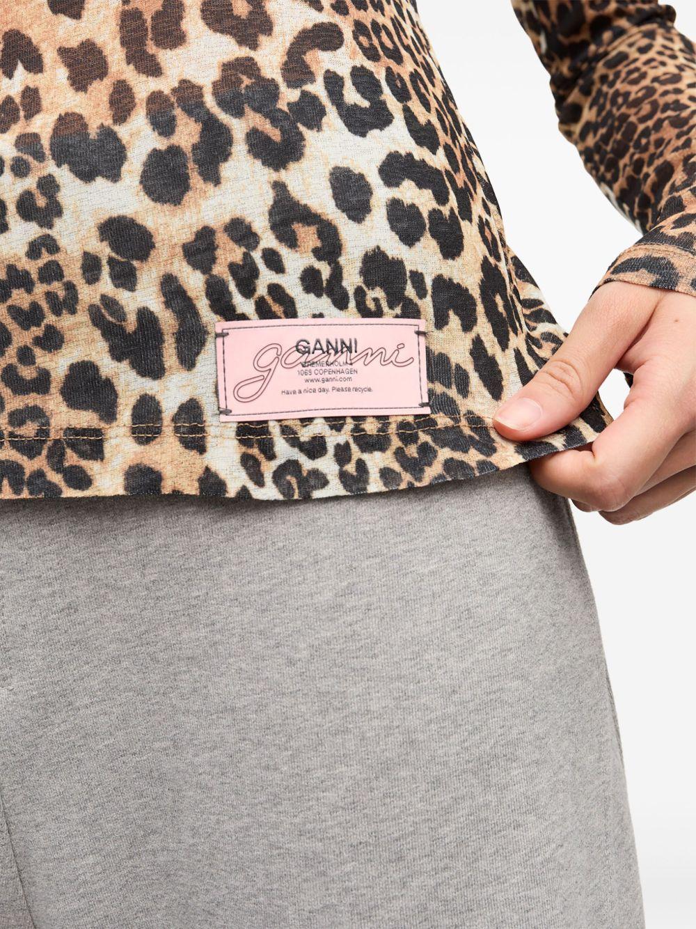 Leopard-print top<BR/><BR/><BR/> T4208 943 GANNI
