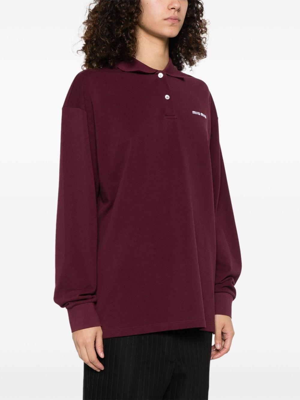 Logo-embroidered polo shirt<BR/><BR/> MJL019 14RWF0399 MIU MIU