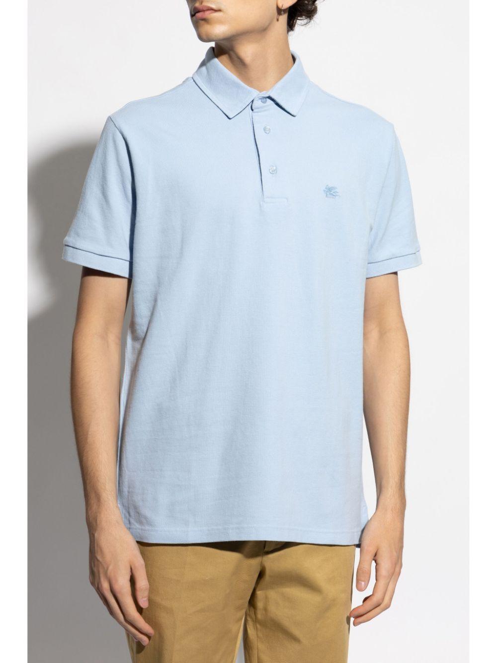 Pegaso-embroidered cotton polo shirt<BR/> MRMD0006 AJ264B0143 ETRO