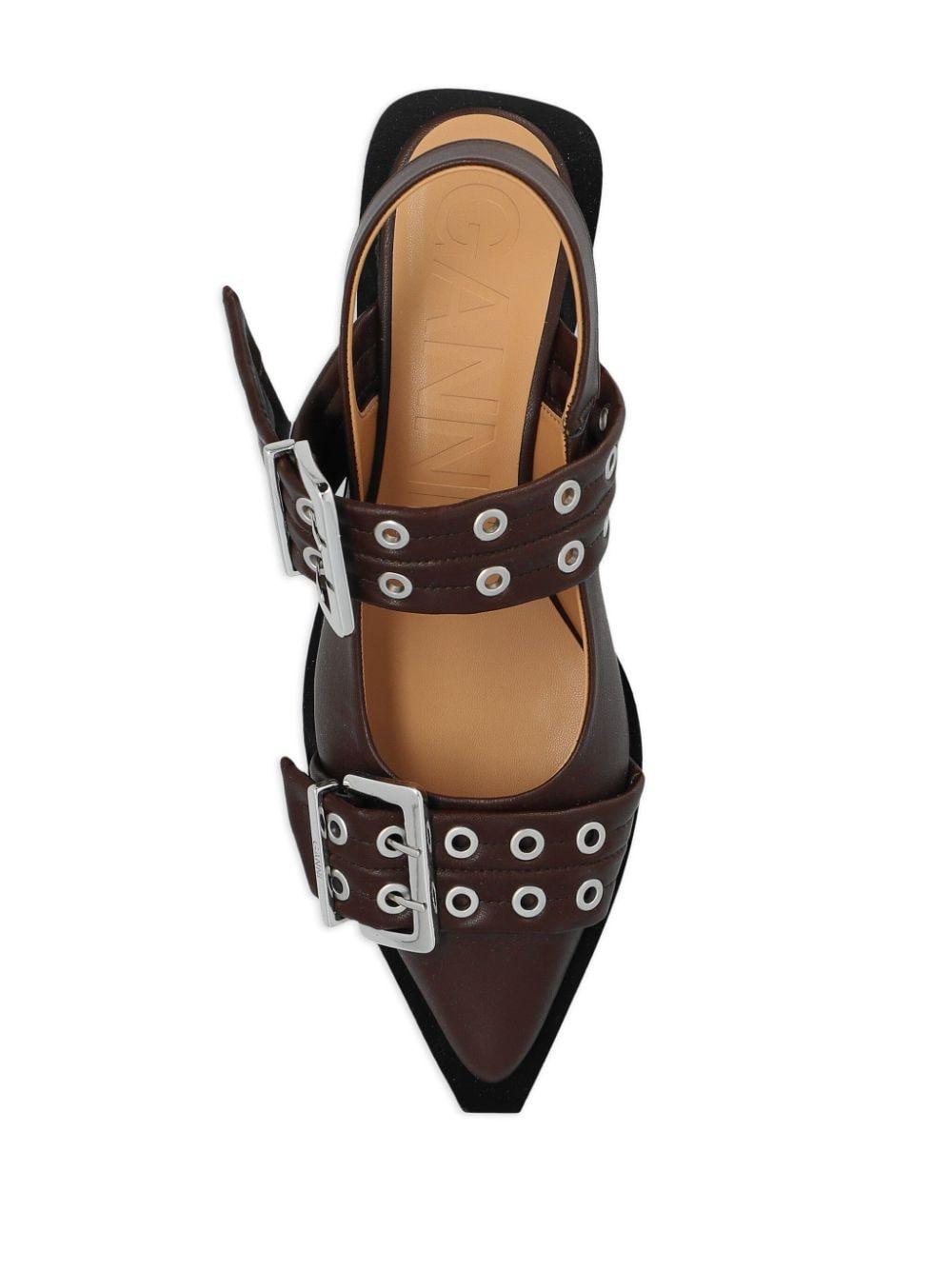 Buckled leather pumps<BR/><BR/> S2669 890 GANNI