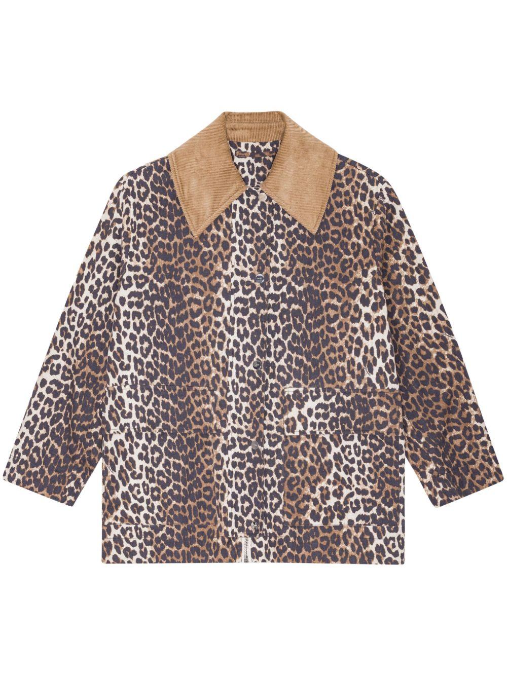 Leopard-print bomber jacket<BR/><BR/><BR/> W0391 859 GANNI