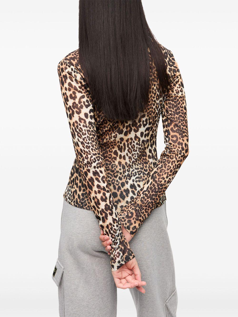 Leopard-print top<BR/><BR/><BR/> T4208 943 GANNI
