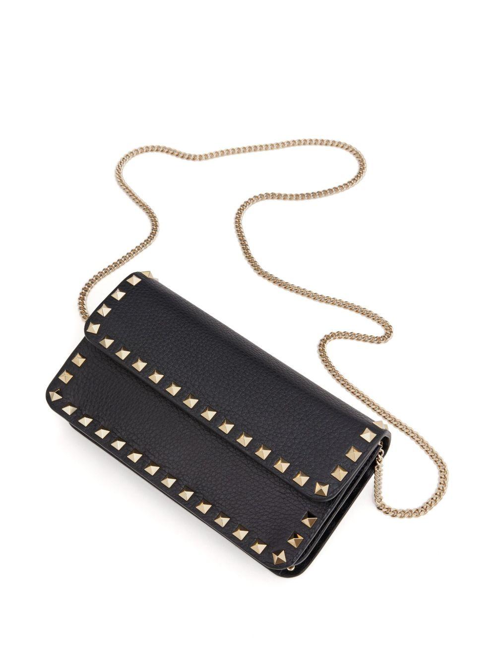Rockstud leather clutch bag<BR/><BR/><BR/> 6W2P0S61VSH 0NO VALENTINO GARAVANI