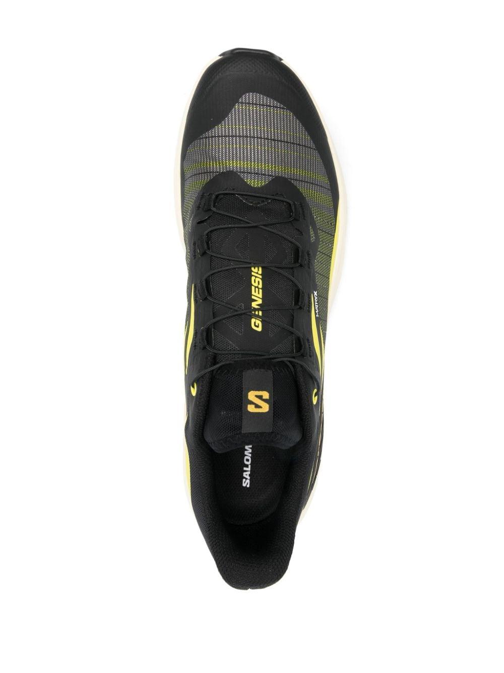 Genesis logo-print sneakers<BR/><BR/> L47443100 S BLACK/SULPHUR SPRING/TYELLO SALOMON