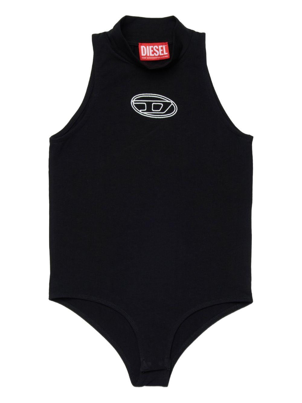 Cotton bodysuit with Oval D embroidery J02577 KYA0LK900 DIESEL KIDS