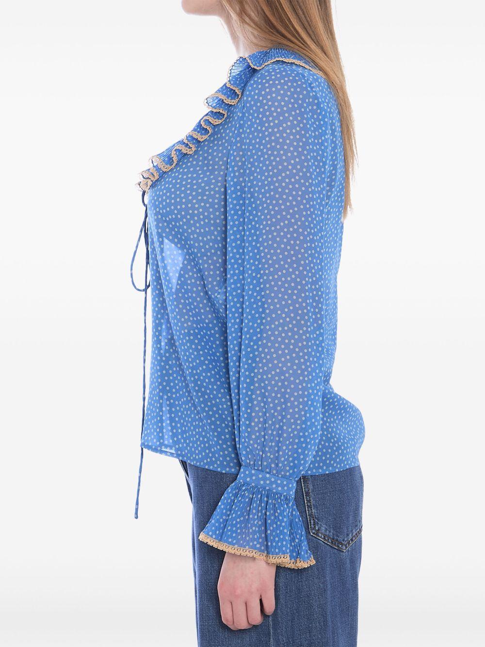 LIGHT GEORGETTE SHIRT WITH POIS 6B0AB7H19B7 DEP VALENTINO GARAVANI