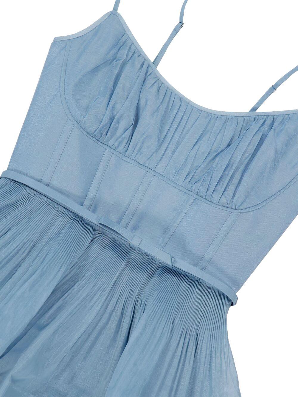 pleated tiered midi dress 6354DC26R DPBL ZIMMERMANN