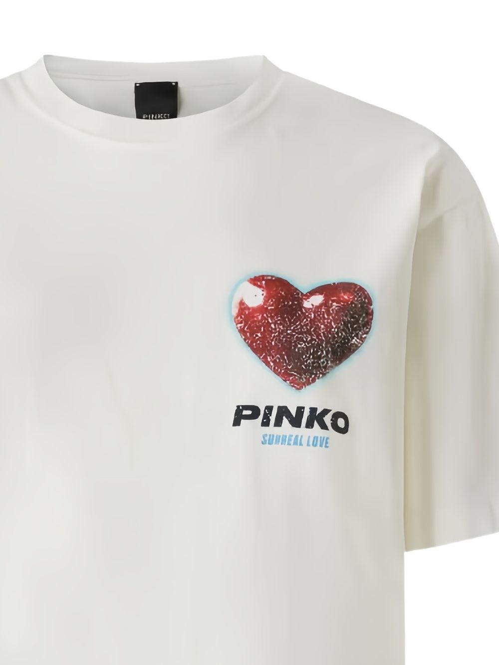 t-shirt with chest print 105526 A33FZ05 PINKO