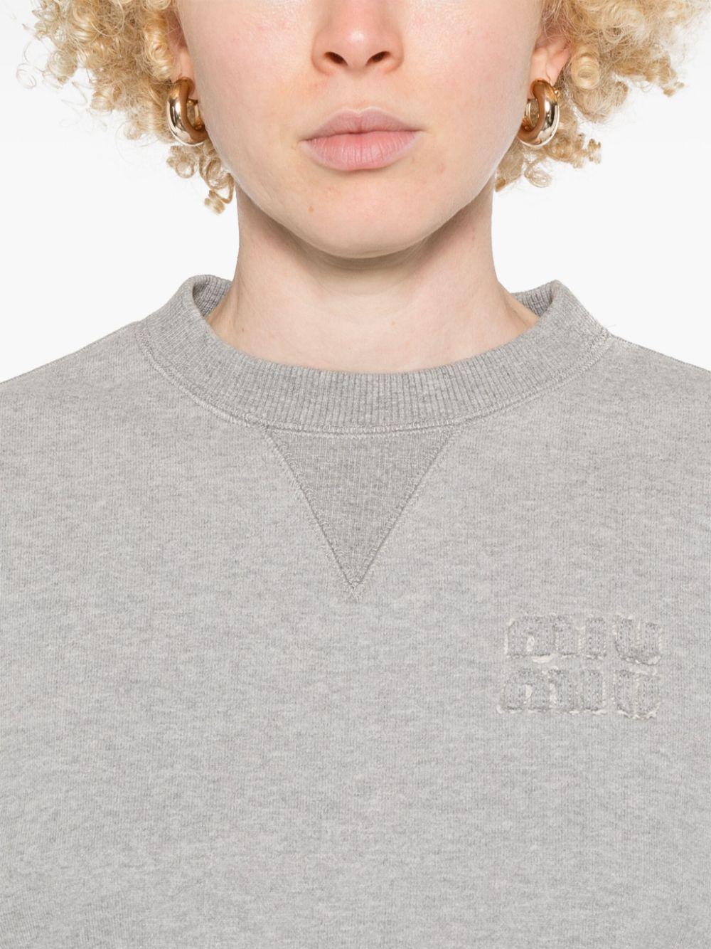 Logo-patch sweatshirt<BR/><BR/><BR/> MJL055 15WIF0031 MIU MIU