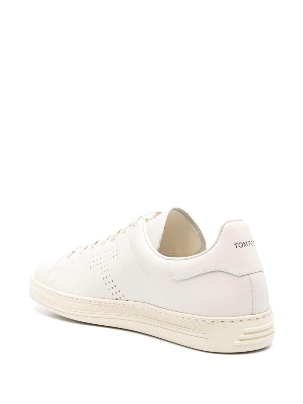 Perforated-logo leather sneakers<BR/><BR/><BR/> J1507 LCL045L3WW06 TOM FORD