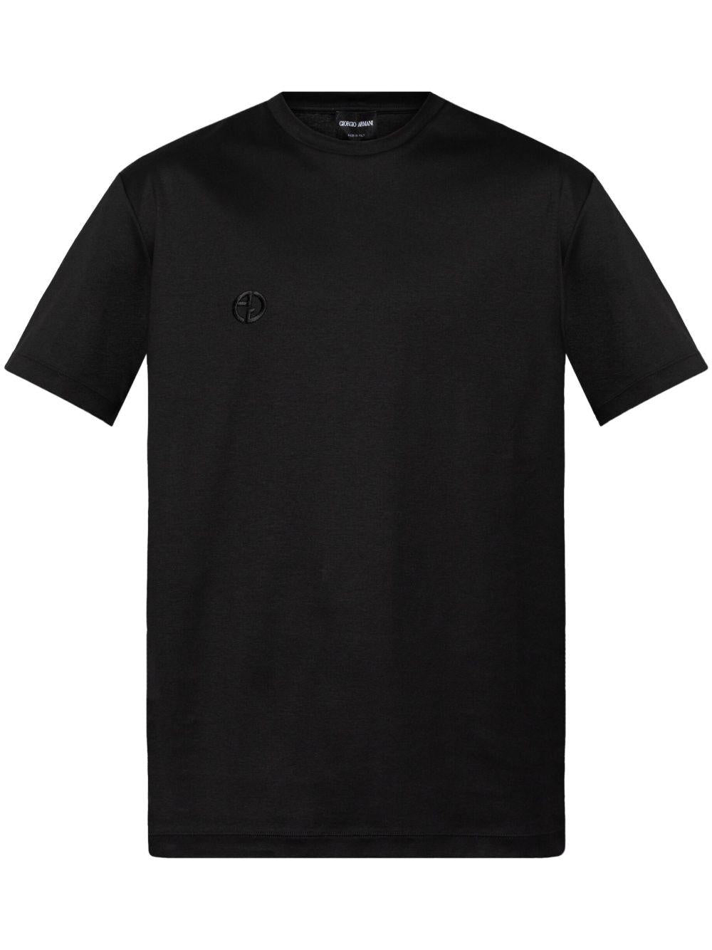 Cotton-interlock T-shirt with embroidered logo 3HSM72 SJTKZUC001 GIORGIO ARMANI